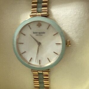 Kate Spade New York Live Colorfully WATCH LINK BAND Turquoise BLUE EUC BOXED